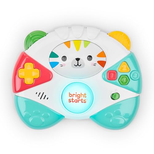 Bright Starts Gamer Buddy Spielcontroller Babyspielzeug – Musikspielzeug mit Videospiel-Soundeffekten, Leuchtende Tasten & Melodien, Fördert Entwicklung, Tiger-Design, Für Babys Ab 6 Monaten von Bright Starts