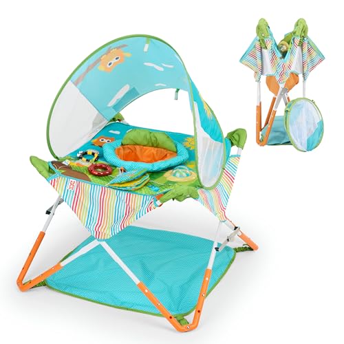 Bright Starts Pop 'N Jump Faltbarer Aktivitäts-Jumperoo, Tragbares Aktivitätscenter für Babys, UPF 50+ Sonnendach, 4 Sensorische Spielzeuge, Reisetasche, 6-12 Monate Bright Starts Pop 'N Jump Faltbarer Aktivitäts-Jumperoo, Tragbares Aktivitätscenter für Babys, UPF 50+ Sonnendach, 4 Sensorische Spielzeuge, Reisetasche, 6-12 Monate von Bright Starts