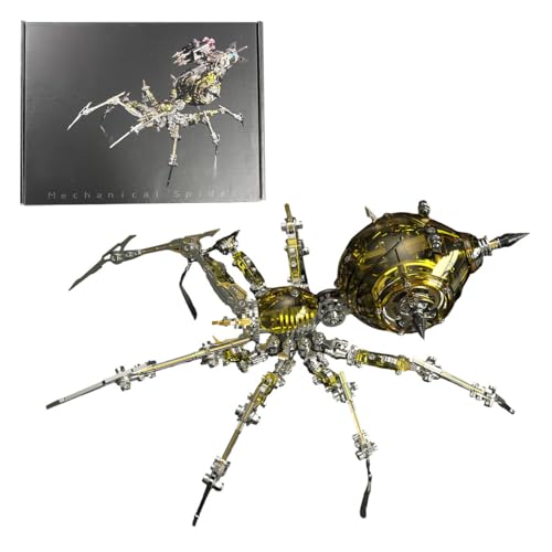 BrightBud 3D Metall Puzzle Erwachsene, 3D Steampunk Metall-Spinnen-Modell mit Transparente Panzerung & LED, DIY Mechanischer Spider Modell, Steampunk Insekt Set, Desktop Ornamente, 602 Teilen BrightBud 3D Metall Puzzle Erwachsene, 3D Steampunk Metall-Spinnen-Modell mit Transparente Panzerung & LED, DIY Mechanischer Spider Modell, Steampunk Insekt Set, Desktop Ornamente, 602 Teilen von BrightBud