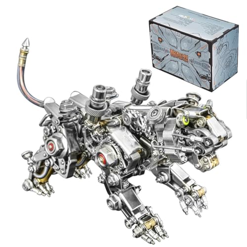 BrightBud 3D Metall Puzzle Erwachsene, 650+ Teile Metall Modell Smilodon, Steampunk Säbelzahn-Tiger, 3D Mechanisches Tiger Puzzle, Kreatives Geschenk für Sammler & Bastelfans von BrightBud