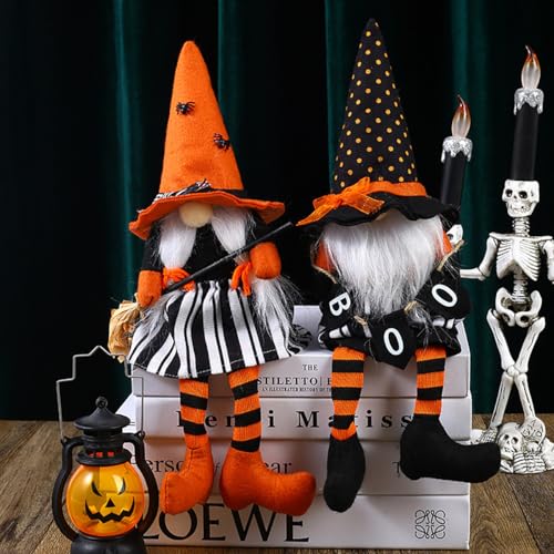 BrightGlow2 Stück Halloween Deko Wichtel Halloween Gnomes Zwerg Plüsch Deko Gesichtslose Dekorative Puppe Faceless Plush Dwarf Design Plüschpuppen Dekoration für Halloweendeko DanksagungHautfarbe von BrightGlow