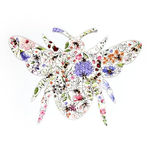 Puzzle mit 130 Teilen in Bienenform, lebendigen Farben und künstlerischen Details, ideal für die Entwicklung kognitiver Fähigkeiten. von Brightium