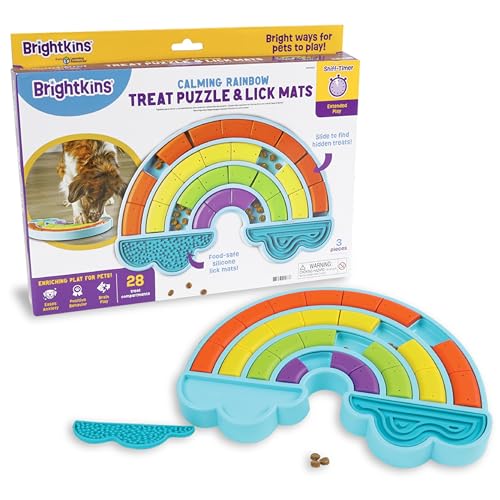 Brightkins Beruhigendes Regenbogen-Leckerli-Puzzle, Outdoor-Puzzlebrett, interaktives Hundespielzeug, Hundegeburtstag, Anreicherung Slow Feeder Bowls, Welpenzahnen und Kauen, stimulierender Brightkins Beruhigendes Regenbogen-Leckerli-Puzzle, Outdoor-Puzzlebrett, interaktives Hundespielzeug, Hundegeburtstag, Anreicherung Slow Feeder Bowls, Welpenzahnen und Kauen, stimulierender von Brightkins