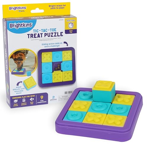 Brightkins Tic‑Tac‑Toe Leckerli‑Puzzle – 9 Fächer Schnüffelspaß für Hunde von Brightkins