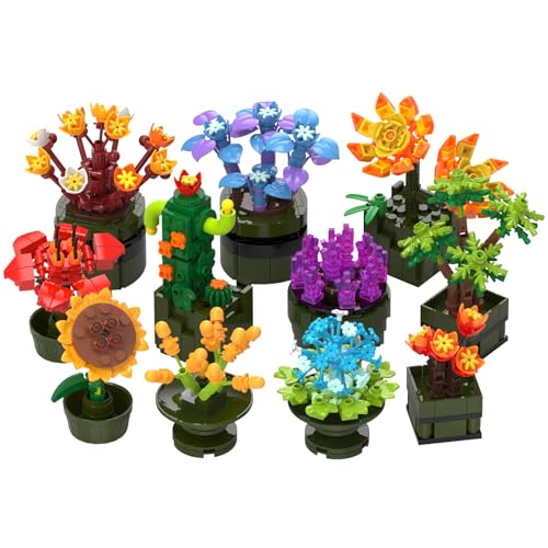 Brihappen 12 Stück Blumen Sukkulenten Bausteine Set für Erwachsene, künstliche Pflanzen Blumenstrauß Klemmbausteine für Büro Heimdekor, Botanical Sammlung, Geschenk für Damen Mädchen Brihappen 12 Stück Blumen Sukkulenten Bausteine Set für Erwachsene, künstliche Pflanzen Blumenstrauß Klemmbausteine für Büro Heimdekor, Botanical Sammlung, Geschenk für Damen Mädchen von Brihappen
