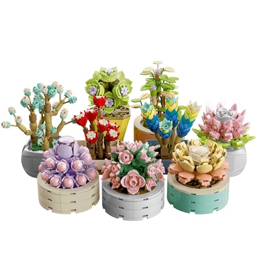 Brihappen 9 Stück Blumen Sukkulenten Bausteine Set für Erwachsene, künstliche Pflanzen Blumenstrauß Klemmbausteine für Büro Heimdekor, Botanical Sammlung, Geschenk für Mädchen Damen Brihappen 9 Stück Blumen Sukkulenten Bausteine Set für Erwachsene, künstliche Pflanzen Blumenstrauß Klemmbausteine für Büro Heimdekor, Botanical Sammlung, Geschenk für Mädchen Damen von Brihappen