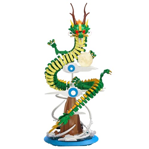 Brihappen Drachen Bausteine mit Lichtern für Erwachsene Kinder, Drachen Klemmbausteine Modell Sammler Deko, Bauspielzeug Geschenk für Männer Jungen Mädchen(1364 Stück) von Brihappen