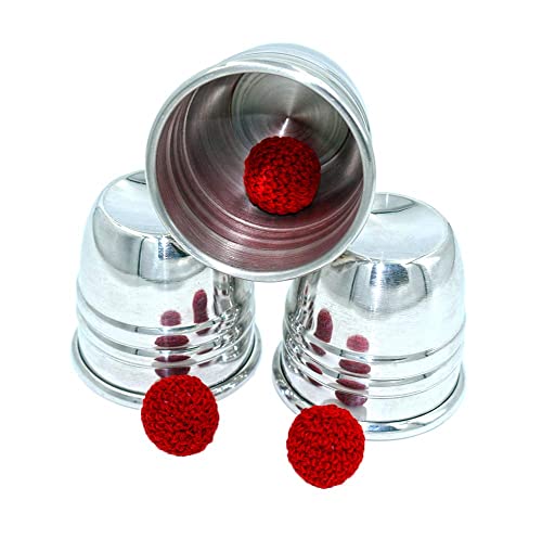 BrilliantMagic Magic Cups und Bälle - Professionelle Performance Grade Polished Aluminum Cups and Knitted Balls Included von BrilliantMagic