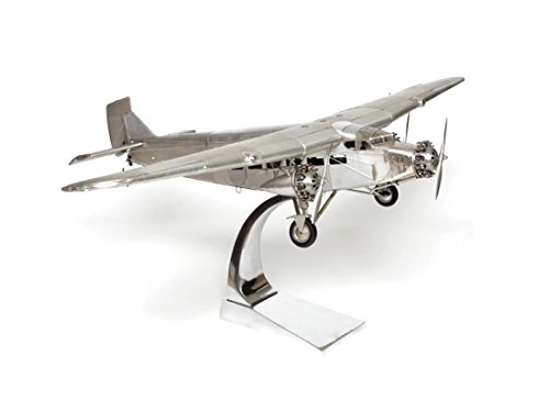 Brillibrum Design Modellflugzeug Ford Trimotor Voll-Metall großes Standmodell Propellermaschine Flugzeugmodelle Inkl. Standfuß Geschenkidee für Männer inkl individueller Witmung (bis 25 Zeichen) von Brillibrum