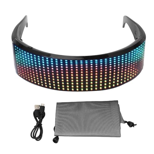 Brilluxa -LED -Brille, RGB -Lichtgläser und programmierbare Pixelgläser, Bluetooth -LED -Brille mit App -Steuerung für Musikfestival von Brilluxa