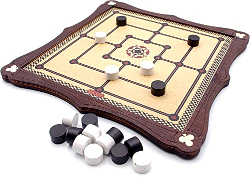 Brimtoy Traditionelles Brettspiel Morris aus Holz für Herren. 2 Spieler ab 8 Jahren von Brimtoy