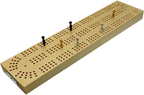 Durchgängiges 3-läufiges Brett aus Holz mit britischem Cribbage-Brett – 30 cm von Brimtoy