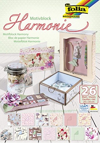 folia 47449 - Motivblock Harmonie, 24 x 34 cm, 26 Blatt sortiert, 13 x Motivkarton 270 g/qm und 13 x Motivpapier 80 g/qm, für vielfältige Bastelarbeiten folia 47449 - Motivblock Harmonie, 24 x 34 cm, 26 Blatt sortiert, 13 x Motivkarton 270 g/qm und 13 x Motivpapier 80 g/qm, für vielfältige Bastelarbeiten von folia