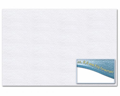 folia 510300 - Bastelfilz 3,5 mm, ca. 30 x 45 cm, 1 Bogen, weiß, formstabil, klebefleckenfrei - ideal für vielfältige Bastelarbeiten von folia