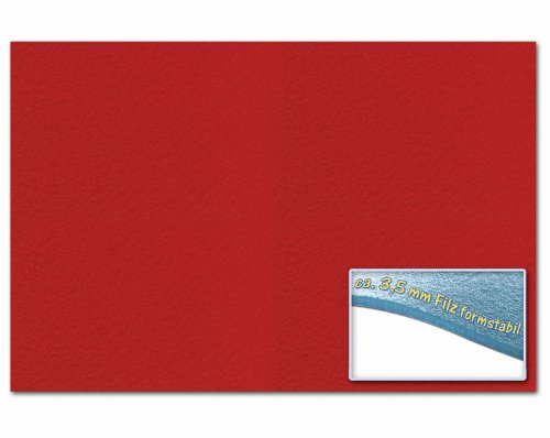 folia 510320 - Bastelfilz 3,5 mm, ca. 30 x 45 cm, 1 Bogen, hochrot, formstabil, klebefleckenfrei - ideal für vielfältige Bastelarbeiten von folia
