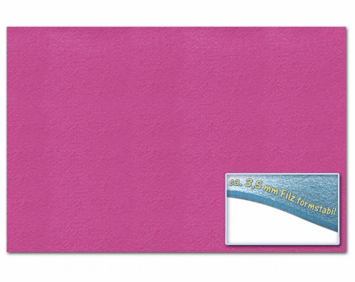 folia 510323 - Bastelfilz 3,5 mm, ca. 30 x 45 cm, 1 Bogen, pink, formstabil, klebefleckenfrei - ideal für vielfältige Bastelarbeiten von folia