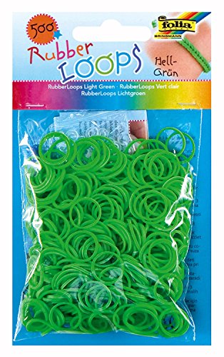 folia 331551 - Rubber Loops, inklusive 25 S - Clips und 1 Häkelnadel, 500 Gummibänder, hellgrün folia 331551 - Rubber Loops, inklusive 25 S - Clips und 1 Häkelnadel, 500 Gummibänder, hellgrün von folia