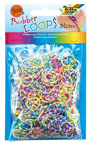 folia 339549 - Rubber Loops Blüten bunt sortiert, 500 Gummibänder, inklusive 25 stück - Clips und 1 Häkelnadel folia 339549 - Rubber Loops Blüten bunt sortiert, 500 Gummibänder, inklusive 25 stück - Clips und 1 Häkelnadel von folia
