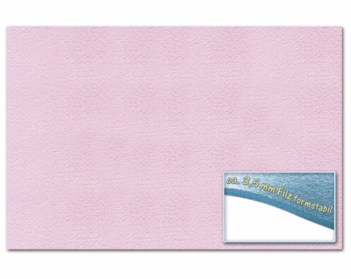 folia 510326 - Bastelfilz 3,5 mm, ca. 30 x 45 cm, 1 Bogen, rosa, formstabil, klebefleckenfrei - ideal für vielfältige Bastelarbeiten folia 510326 - Bastelfilz 3,5 mm, ca. 30 x 45 cm, 1 Bogen, rosa, formstabil, klebefleckenfrei - ideal für vielfältige Bastelarbeiten von folia