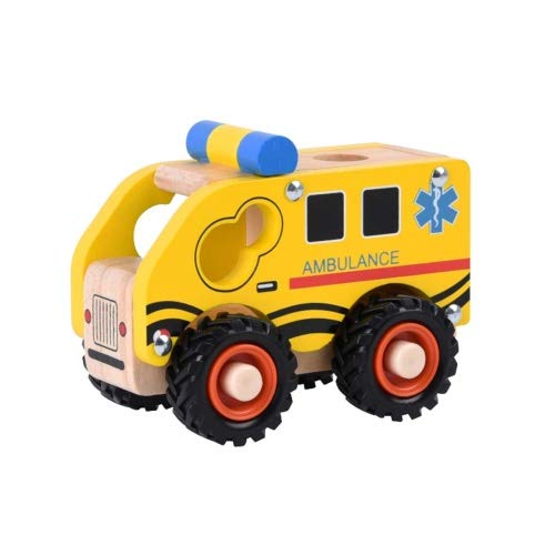 Brink Holzspielzeug Krankenwagen Holz Holzauto Auto Fahrzeug Spielzeugauto neu Dicke Gummireifen von Brink Holzspielzeug