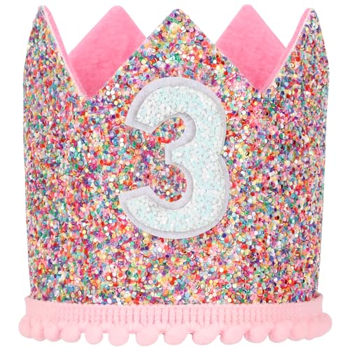 Geburtstagskrone Baby Regenbogen für 3. Party Prinzessin Mädchen Geburtstag Krone Einstellbare Crown Haarband Hut Baby Krone für Kinder Mädchen Partyhüte Party Deko Geburtstagshut Kindergeburtstag Geburtstagskrone Baby Regenbogen für 3. Party Prinzessin Mädchen Geburtstag Krone Einstellbare Crown Haarband Hut Baby Krone für Kinder Mädchen Partyhüte Party Deko Geburtstagshut Kindergeburtstag von Brinny