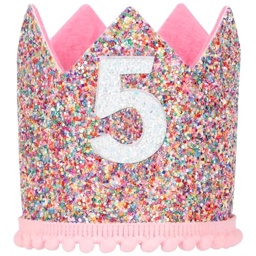 Geburtstagskrone Baby Regenbogen für 5. Party Prinzessin Mädchen Geburtstag Krone Einstellbare Tiara Haarband Hut Baby Krone für Kinder Mädchen Partyhüte Party Deko Geburtstagshut Kindergeburtstag Geburtstagskrone Baby Regenbogen für 5. Party Prinzessin Mädchen Geburtstag Krone Einstellbare Tiara Haarband Hut Baby Krone für Kinder Mädchen Partyhüte Party Deko Geburtstagshut Kindergeburtstag von Brinny