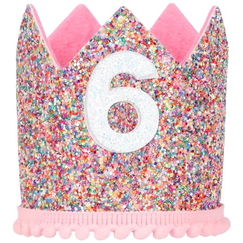 Geburtstagskrone Baby Regenbogen für 6. Party Prinzessin Mädchen Geburtstag Krone Einstellbare Tiara Haarband Hut Baby Krone für Kinder Mädchen Partyhüte Party Deko Geburtstagshut Kindergeburtstag Geburtstagskrone Baby Regenbogen für 6. Party Prinzessin Mädchen Geburtstag Krone Einstellbare Tiara Haarband Hut Baby Krone für Kinder Mädchen Partyhüte Party Deko Geburtstagshut Kindergeburtstag von Brinny
