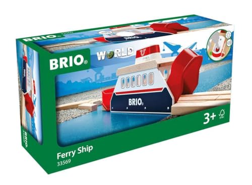 BRIO Bahn 33569 - Light & Sound Fähre, Rot-Natur von BRIO