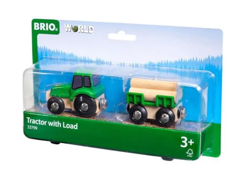 BRIO Bahn 33799 - Traktor mit Holz-Anhänger von BRIO