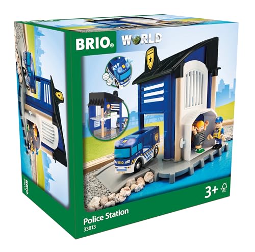 BRIO 63381300 Bahn 33813 - Polizeistation mit Einsatzfahrzeug von BRIO