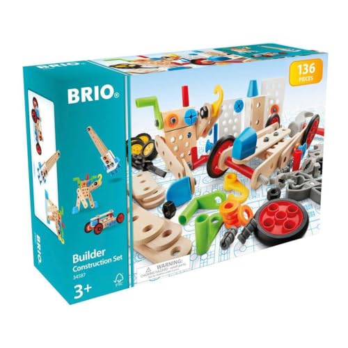 BRIO Builder 34587 Box 136 TLG. - Das kreative Konstruktionsspielzeug aus Schweden - Der ideale Einstieg in die Welt des Bauens und Bastelns - Für Kinder ab 3 Jahren von BRIO