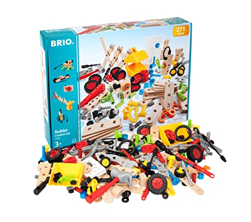 BRIO Builder 34589 Kindergartenset 270 TLG. - Konstruktionsspielzeug aus Schweden – Mega-Komplettset mit zahlreichen Bauelementen und Werkzeug für unendlichen Spielspaß - Für Kinder ab 3 Jahren von BRIO