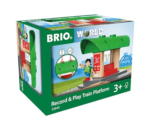 BRIO World 33840 Bahnhof mit Aufnahmefunktion - Eisenbahnzubehör Holzeisenbahn - Kleinkinderspielzeug empfohlen für Kinder ab 3 Jahren von BRIO