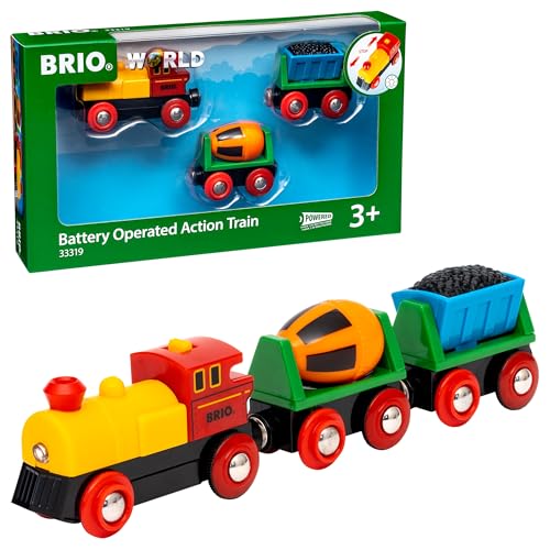 BRIO World 33319 Zug mit Batterielok - Mit beweglichem Kohlewaggon und rotierendem Zementmischer - Geeignet für Kinder ab 3 Jahren von BRIO
