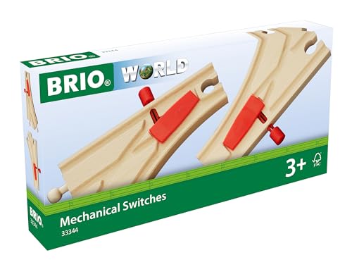 BRIO Bahn 33344 - Mechanisches Weichenpaar - Eisenbahnzubehör Holzeisenbahn - Empfohlen für Kinder ab 3 Jahren von BRIO