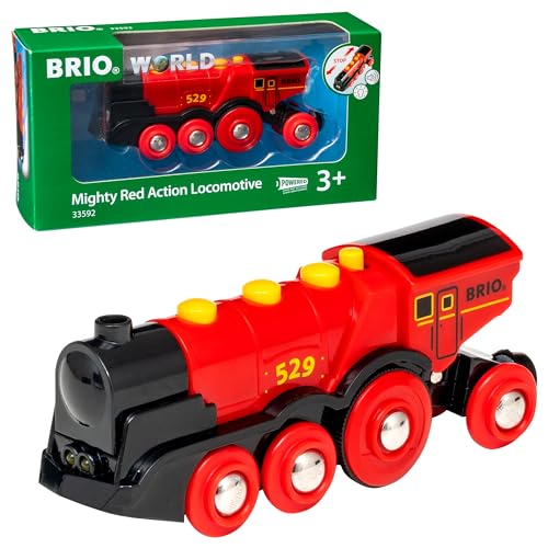 BRIO World 33592 Rote Lola elektrische Lok - Batterie-Lokomotive mit Licht & Sound - Kleinkinderspielzeug empfohlen ab 3 Jahren von Brio