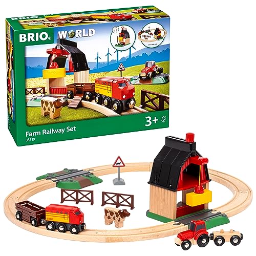 BRIO World 33719 Bahn Bauernhof Set - Holzeisenbahn mit Bauernhof, Tieren und Holzschienen - Kleinkinderspielzeug empfohlen ab 3 Jahren BRIO World 33719 Bahn Bauernhof Set - Holzeisenbahn mit Bauernhof, Tieren und Holzschienen - Kleinkinderspielzeug empfohlen ab 3 Jahren von BRIO