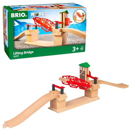 BRIO World 33757 Hebebrücke - Eisenbahnzubehör Holzeisenbahn - Kleinkinderspielzeug empfohlen für Kinder ab 3 Jahren von BRIO
