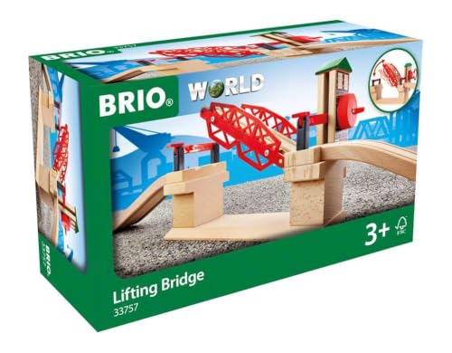 BRIO World 33757 Hebebrücke - Eisenbahnzubehör Holzeisenbahn - Kleinkinderspielzeug empfohlen für Kinder ab 3 Jahren von BRIO