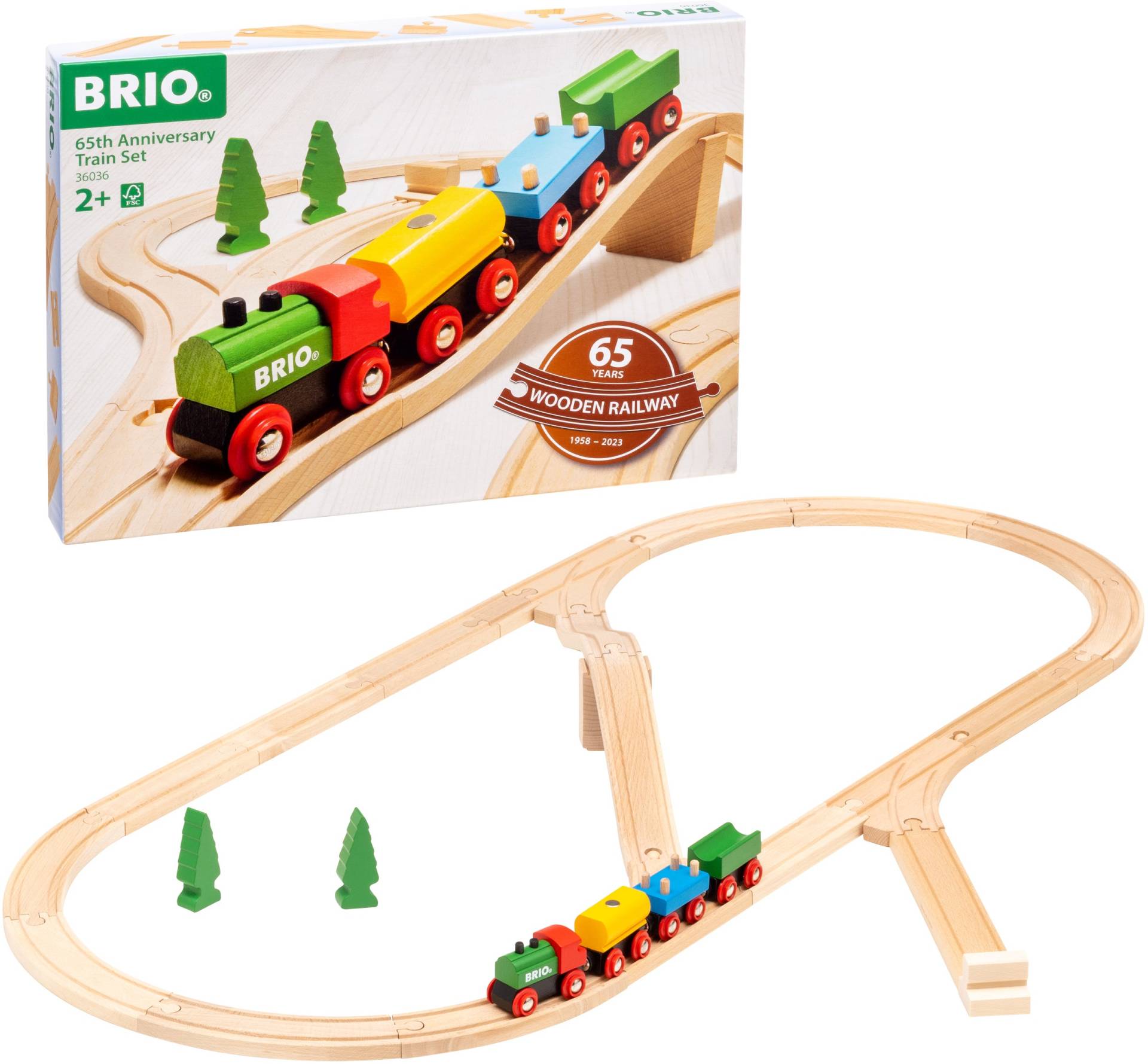 BRIO 36036 65 Jahre Holzeisenbahn Jubiläums-Zugset von BRIO