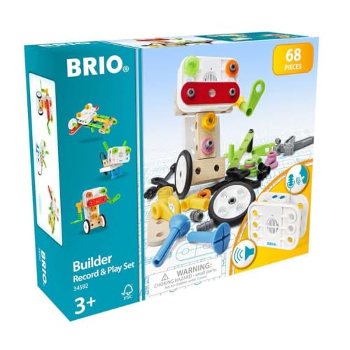 BRIO Builder 34592 Soundmodul-Konstruktionsset, 67 TLG. - Ganz einfach Sounds aufnehmen und so die eigenen Kreationen zum Leben erwecken - Für Kinder ab 3 Jahren von BRIO