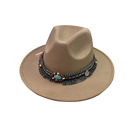 Cowboy Kostüm Damen Unisex Cowboy Zylinder Vintage Ethnischer Cowgirl Hut Universal Ritter Cosplay Party Requisiten Hut ConcertTour Neuheit Kostüm Western Cowboy Hut Cosplay Partys Kostüm (O, M) von Briskorry