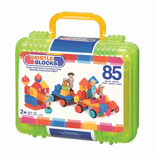 Bristle Blocks 85 Teile Bausteine Safari Figuren Set – Lernspielzeug Bauklötze mit Borsten, Motorikspielzeug – Kinder und Baby Spielzeug ab 2 Jahren von Battat