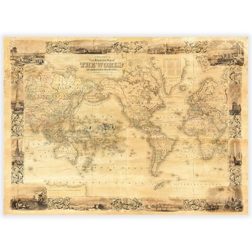 Bristlegrass Puzzles für Erwachsene 1000 Teile - Vintage Weltkarte 1855 - | Puzzles | 1000 Teile Puzzle für Erwachsene | Holzpuzzles Antik Stil Puzzle für Geschichtsbegeisterte und Dekorliebhaber Bristlegrass Puzzles für Erwachsene 1000 Teile - Vintage Weltkarte 1855 - | Puzzles | 1000 Teile Puzzle für Erwachsene | Holzpuzzles Antik Stil Puzzle für Geschichtsbegeisterte und Dekorliebhaber von Bristlegrass