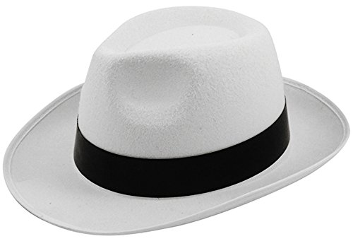 Al Capone Hut Filzhut Gangster Mob MICHAEL JACKSON Kostüm Weiß von Bristol Novelty