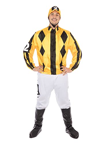 Bristol Novelty AF128XL Jockey, Größe XL, Men, White, Yellow, Black Bristol Novelty AF128XL Jockey, Größe XL, Men, White, Yellow, Black von Bristol Novelty