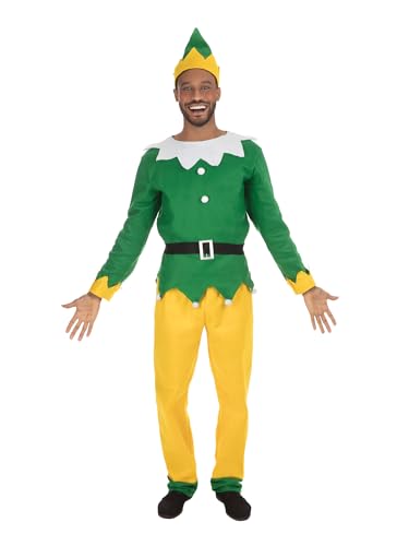 Bristol Novelty AF174XL Weihnachtshelfer für Herren, Größe XL, Men, Grün, Gelb Bristol Novelty AF174XL Weihnachtshelfer für Herren, Größe XL, Men, Grün, Gelb von Rubie's