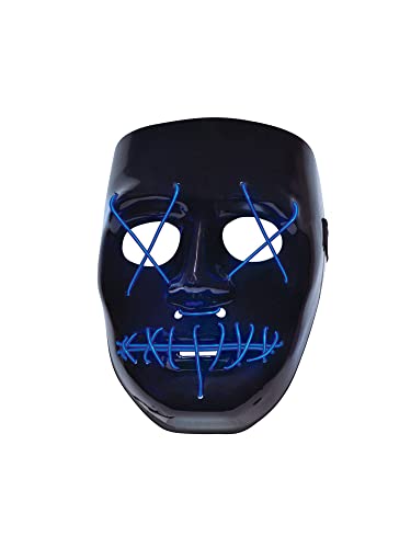Bristol Novelty Anarchy blaue leuchtende Maske LED Halloween Purge Horror Stitches Maske von Bristol Novelty