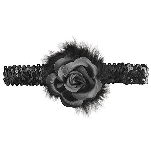 Bristol Novelty BA1318 Flapper Stirnband mit Rose, Schwarz, Damen, Einheitsgröße Bristol Novelty BA1318 Flapper Stirnband mit Rose, Schwarz, Damen, Einheitsgröße von Bristol Novelty