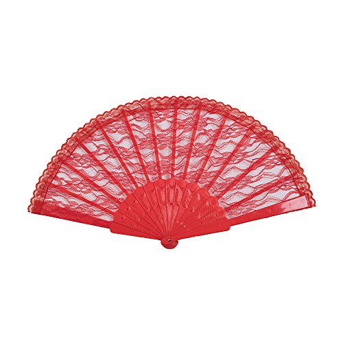 Bristol Novelty BA2153 Lüfter mit Spitze, Rot, unisex-erwachsene Bristol Novelty BA2153 Lüfter mit Spitze, Rot, unisex-erwachsene von Bristol Novelty